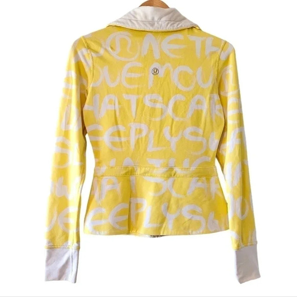 Lululemon Victory Manifest Casual Long Sleeve Women's Jacket Yellow White Sz 4. - Picture 7 of 16